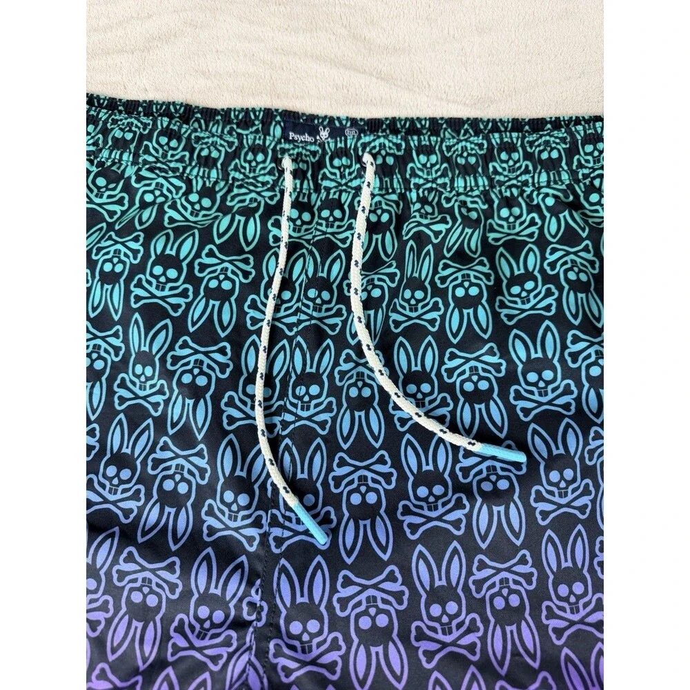 Psycho Bunny Swim Trunks Men’s XXXL Multicolor Bunny Print Longer Length NWT
